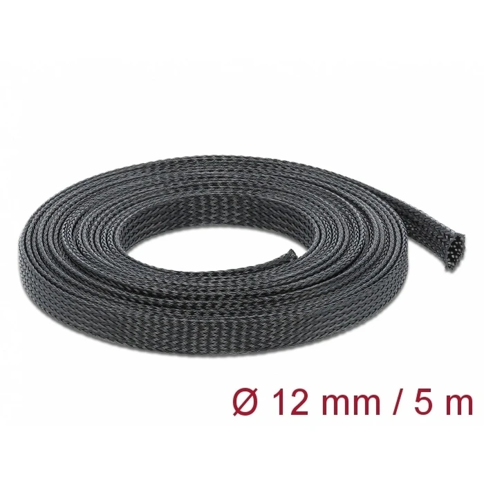 Διαχείρισης Καλωδίων Delock braided stretchable 5m x 12mm Black