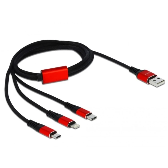 Καλώδιo USB Delock 3in1 charging for Lightning/Micro-USB/C 1m