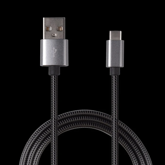 Καλώδιo USB 2GO charging/data "Luxury" f. Type-C 3.1 1m Gray