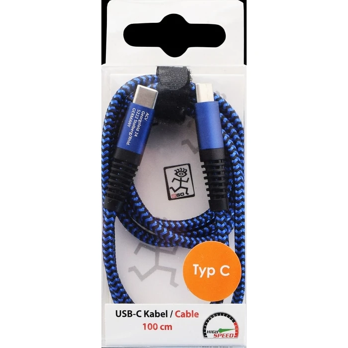 Καλώδιo USB 2GO charging/data Type-C - Type-C 1m Blue