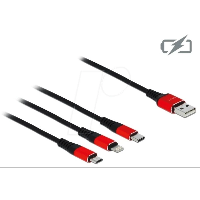 Καλώδιo USB Delock 3in1 charging for Lightning/Micro-USB/C 1m