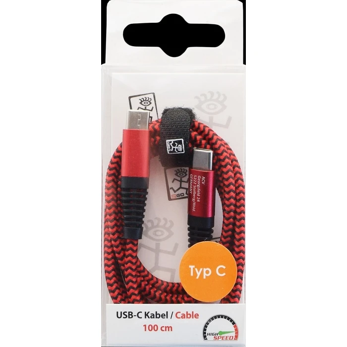 Καλώδιo USB 2GO charging/data Type-C - Type-C 1m Red