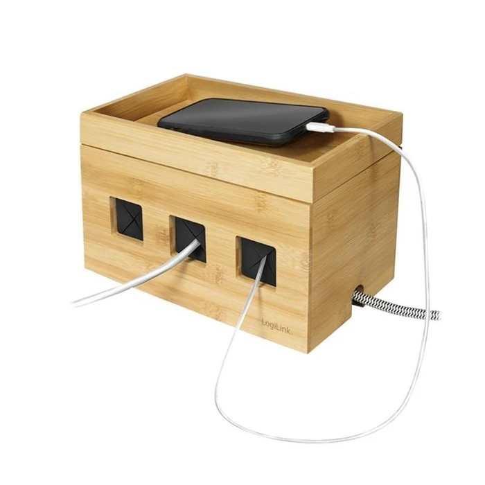 Διαχείρισης Καλωδίων Logilink cable box bamboo 255x140x165mm