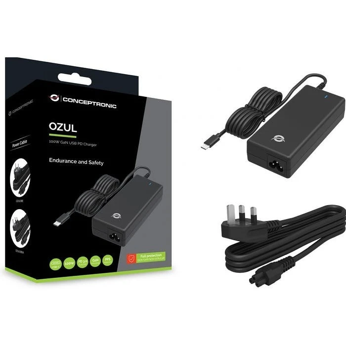 Φορτιστής Laptop 100W Conceptronic 1Port GaN,Type-C UK connector sw