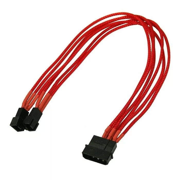 Καλώδιo Nanoxia 4-Pin to 2 x 3-Pin, Single, 30 cm, rot