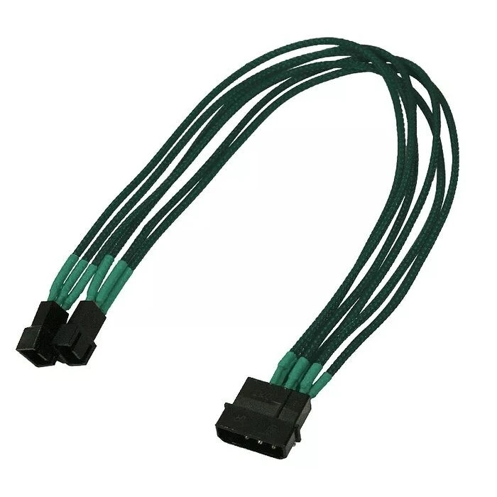 Καλώδιo Nanoxia 4-Pin to 2 x 3-Pin, Single, 30 cm, Green