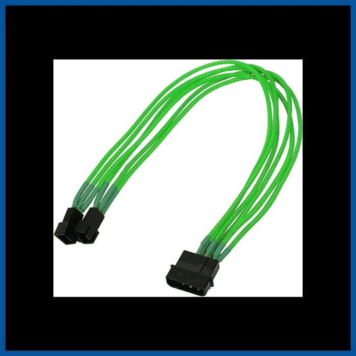 Καλώδιo Nanoxia 4-Pin to 2 x 3-Pin, Single, 30 cm, neon-Green