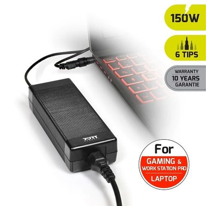 Φορτιστής Laptop 150W Port GAMING & WORKSTATION UNIVERSAL - EU