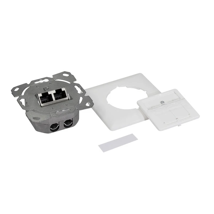 Πρίζα Δικτύου Logilink Cat.6A UP2x RJ45 shielded,signalWhite