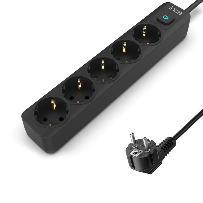 Πολύπριζο Inca IPW-44SY3 5fach, LED Anz. Black 3,0m