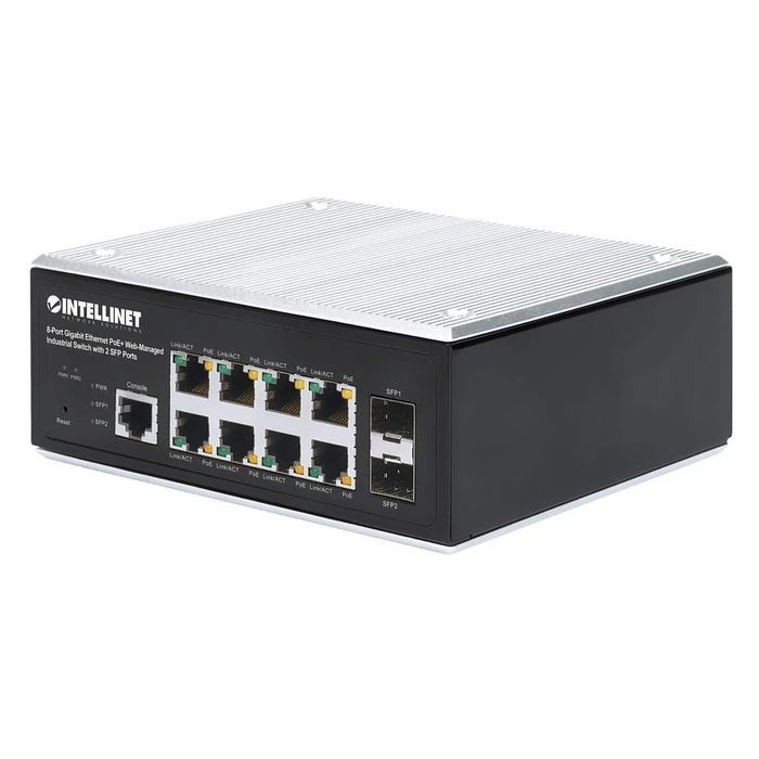Network Switch Intellinet 8-Port Gb PoE+ Web-Managed Industrie-2xSFP