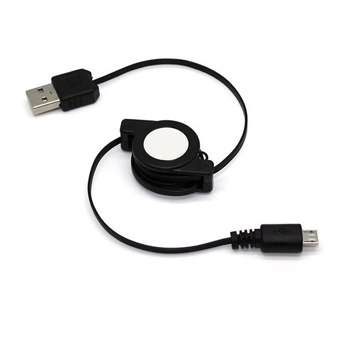 Καλώδιο USB Equip USB-A 2.0 -> micro B M/M 1.00m aufrollbar Black Polybag