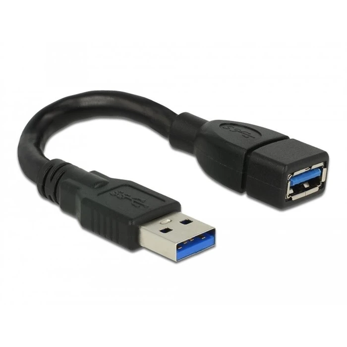 Αντάπτορας USB Delock USB3.0 Verl. A -> A M/F 0.15m Black ShapeC