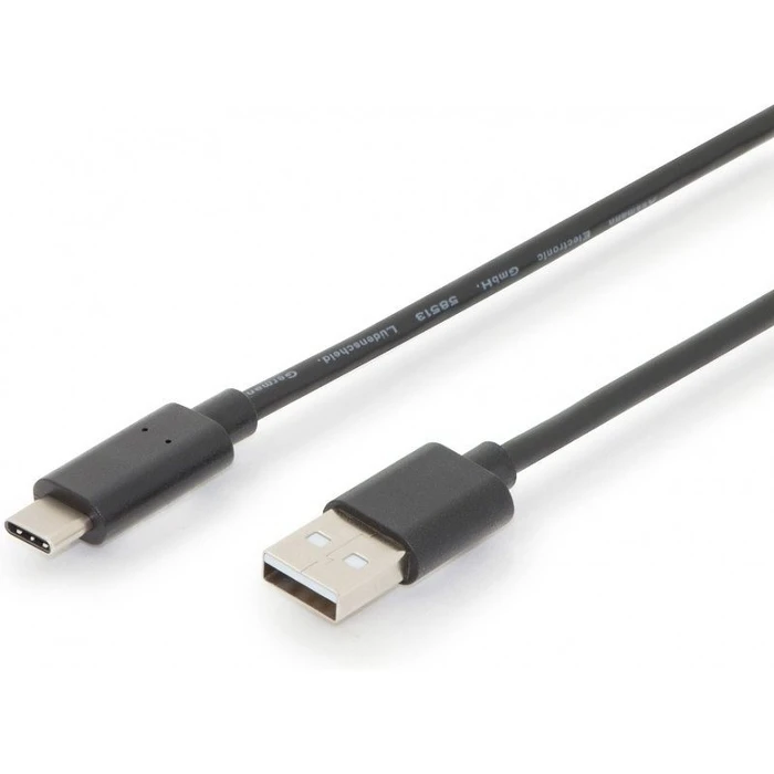 Καλώδιο USB Digitus USB 2.0 Type-C -A M/M 3.0m, Black