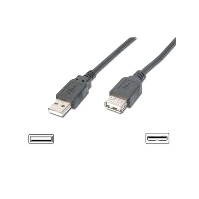 Καλώδιο USB Digitus USB 2.0 extension Typ A -A M/F 5.0m, Black