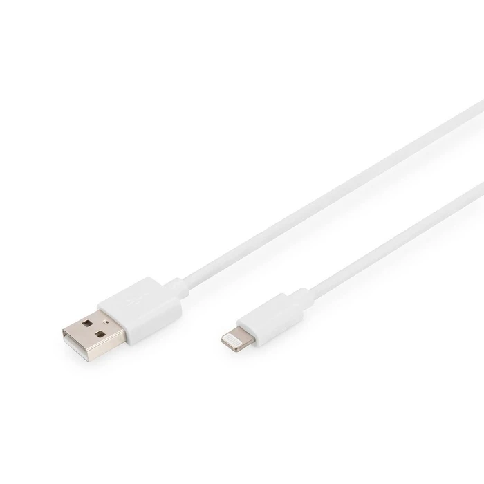 Καλώδιο USB Digitus USB 2.0 A St. -> Lightning St., MFI 2M White