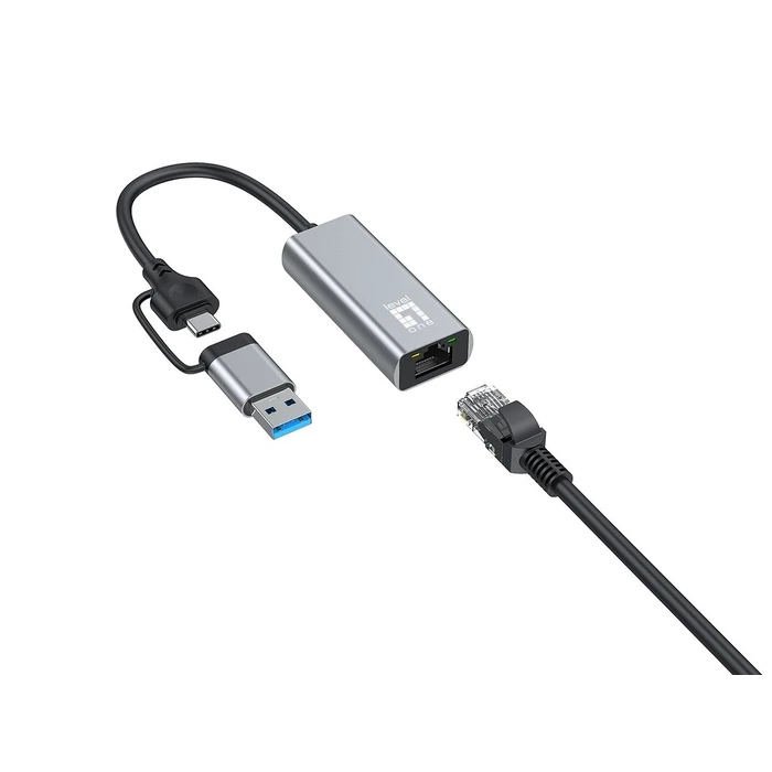 Κάρτα Δικτύου USB LevelOne Type-C + USB-A -> RJ45 10/100/1000/2500 gr
