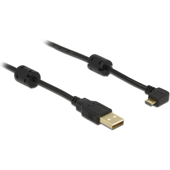 Καλώδιο USB Delock USB A -> Micro-B 90° M/M 1.00m sw