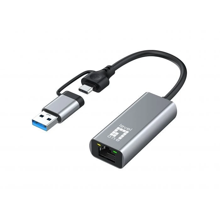 Κάρτα Δικτύου USB LevelOne Type-C + USB-A -> RJ45 10/100/1000/2500 gr