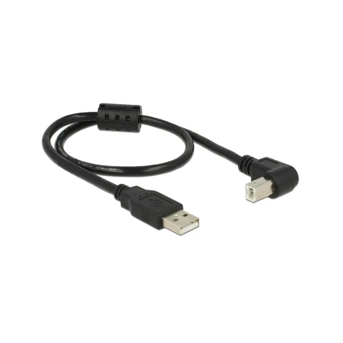 Καλώδιο USB Delock USB A -> B M/M 0.50m 90° Black
