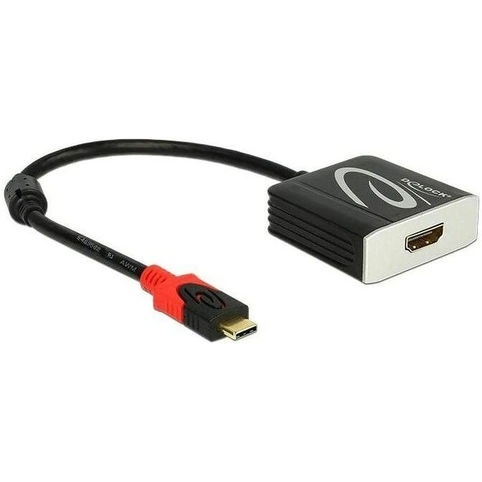 Αντάπτορας USB Delock Type-C -> HDMI A M/F 4K 0.20m Black