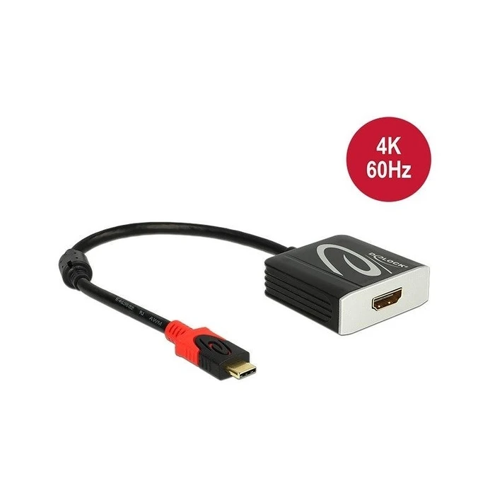 Αντάπτορας USB Delock Type-C -> HDMI A M/F 4K 0.20m Black