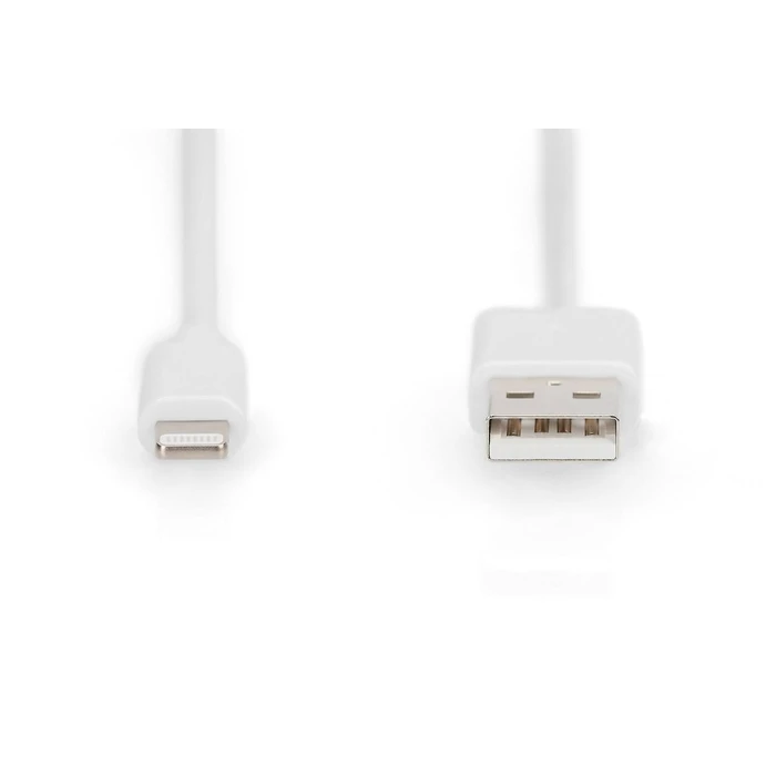 Καλώδιο USB Digitus USB 2.0 A St. -> Lightning St., MFI 2M White