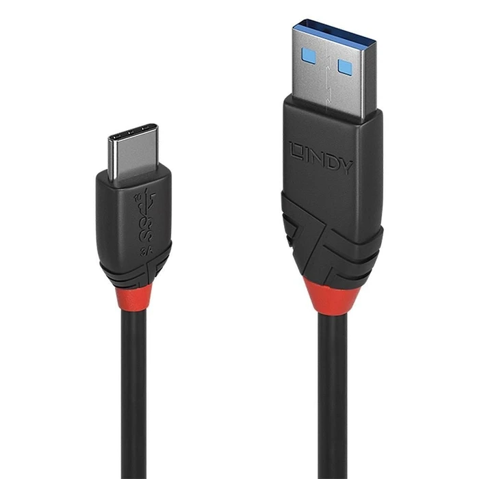 Καλώδιο USB Lindy 3.1 Typ C/A Black Line M/M 0.15m