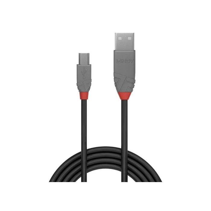 Καλώδιο USB Lindy 2.0 Typ A/Mini-B Anthra Line M/M 5m