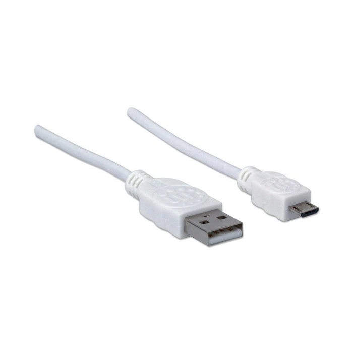 Καλώδιο USB Manhattan 2.0 1,8m A-St/Micro-B-St. White