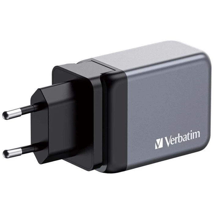 Φορτιστής Πρίζας Verbatim GNC-64 GaN 65W 2xUSB-C PD, 1xUSB-A QC 3.0 32201