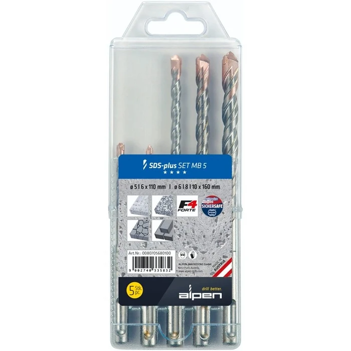 Τρυπάνια Alpen SDS+ F4 MB5 5-6x110/6-8-10 x160