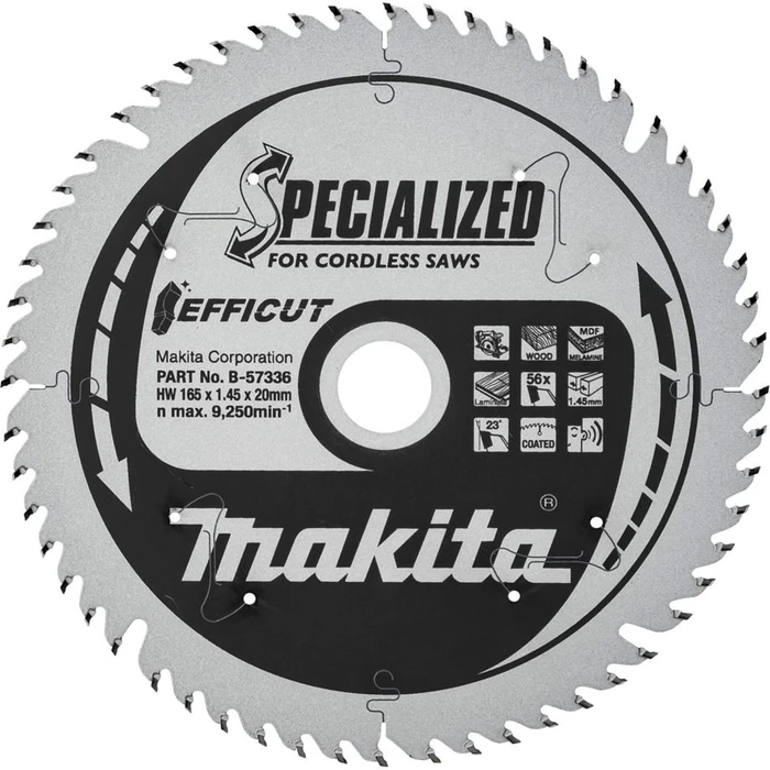 Δίσκος Κοπής Makita B-57336 EFFICUT Saw Blade 165x20x56Z