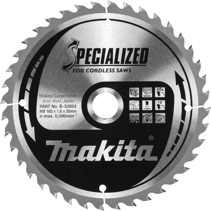 Δίσκος Κοπής Makita B-32954 SPECIALIZED Saw Blade 165x20x40Z