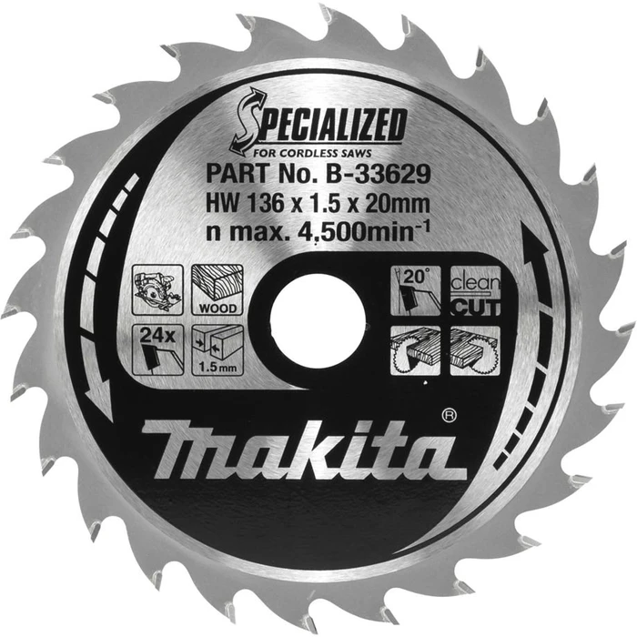 Δίσκος Κοπής Makita B-33629 SPECIALIZED Saw Blade 136x20x24Z
