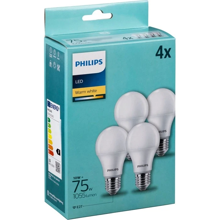 Λάμπα LED Philips E27 4 pcs. Set 10W (75W) 2700K