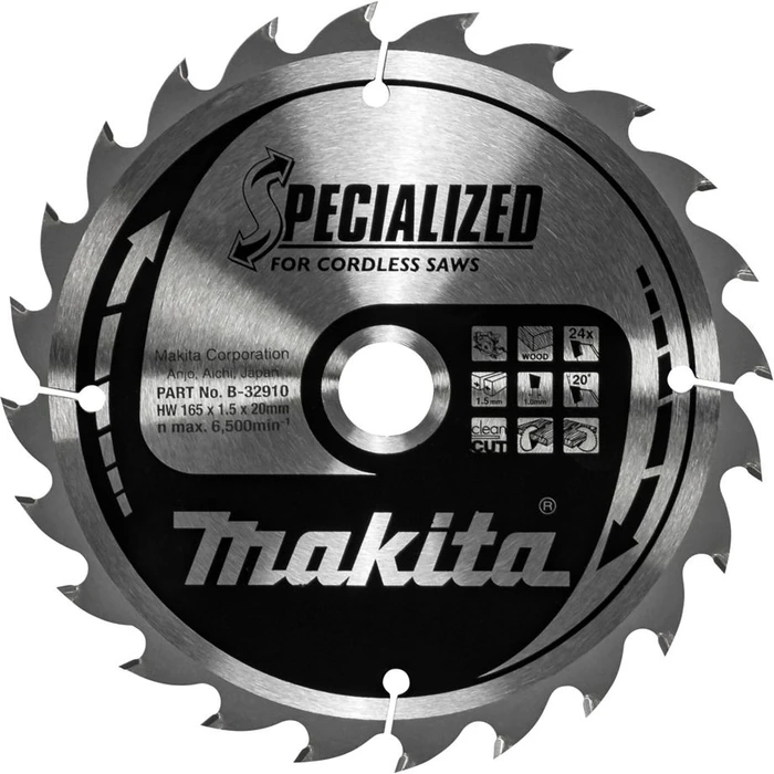 Δίσκος Κοπής Makita B-32910 SPECIALIZED Saw Blade 165x20x24Z