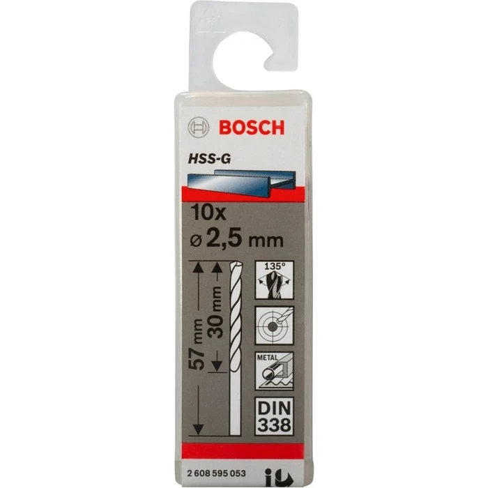 Τρυπάνια Bosch 10 Metal Drill Bits HSS-G 2,5x30x57mm