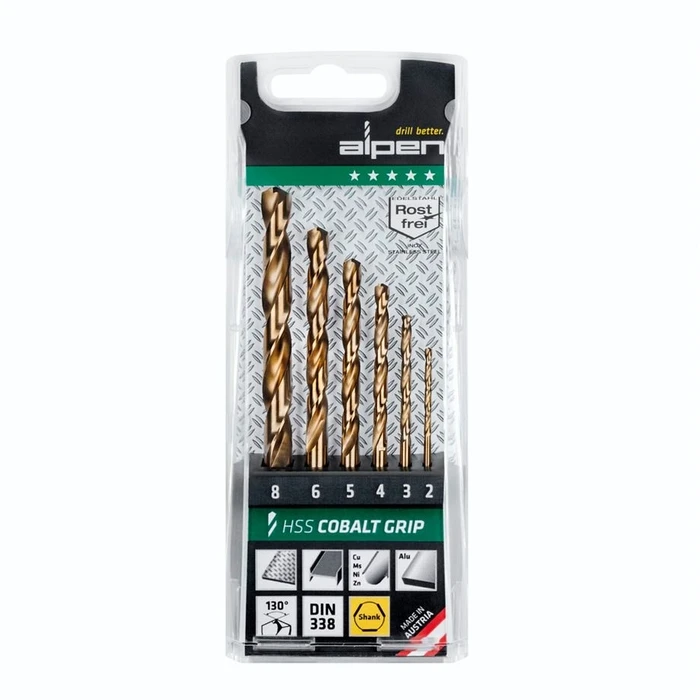 Τρυπάνια Alpen Cassette HSS Cobalt Jobber Drill Bit TM 6, 2-3-4-5-6-8