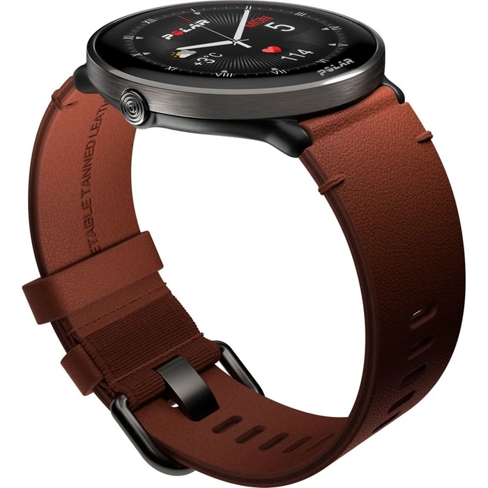 Smartwatch Polar Ignite 3 Titanium Leather- and Silicone Band
