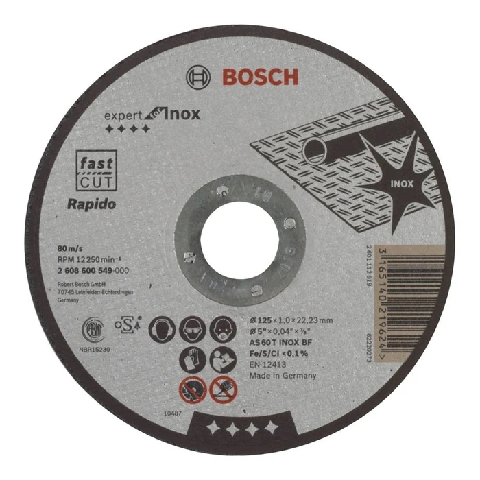 Δίσκος Κοπής Bosch INOX Rapido straight 1,0x125mm