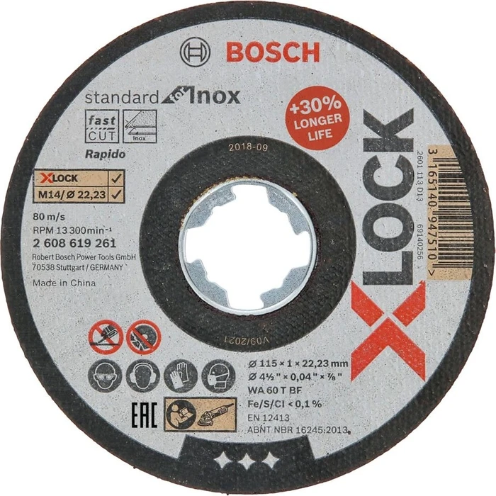 Δίσκος Κοπής Bosch X-LOCK 115x1,0 Std f INOX
