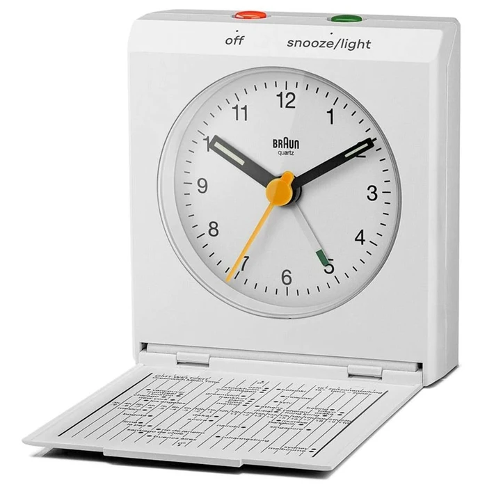 Επιτραπέζιο Ρολόι Braun BC 05 W Quartz Foldable Alarm Clock White