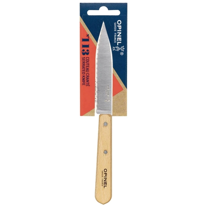 Opinel No.113 Stainless Steel General-Purpose Knife 10 cm (Beech Wood Handle) - 001918