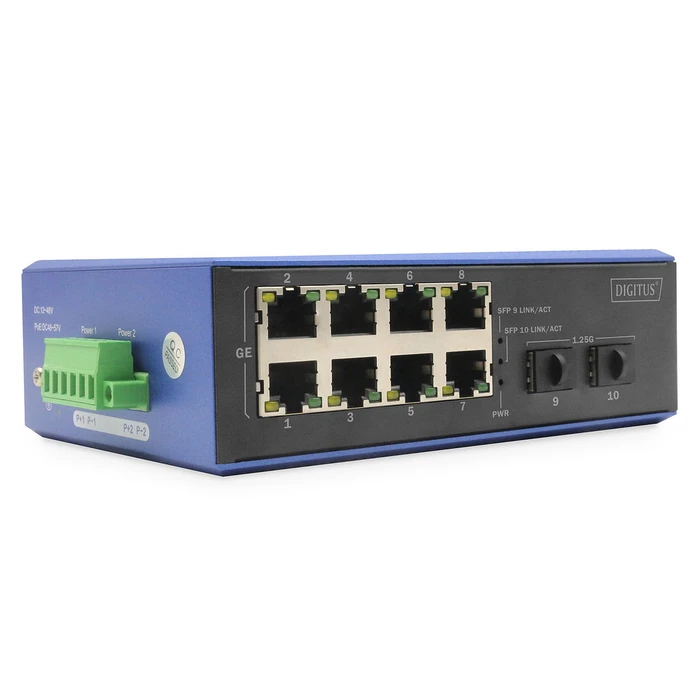 Network Switch Digitus Gigabit Ethernet Industrial 8+2