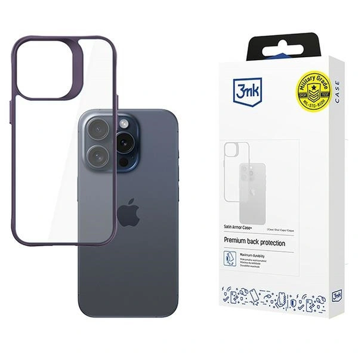 3MK Satin Armor Case+ Apple iPhone 15 Pro Max purple