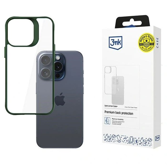 3MK Satin Armor Case+ Apple iPhone 15 Pro Max green