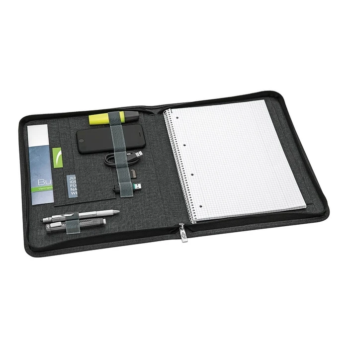 WEDO College A4 Writing Folder (Schreibmappe) with Zipper, Grey