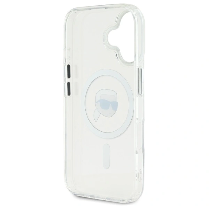 Karl Lagerfeld KLHMP16MHLSKIH Apple iPhone 16 Plus hardcase IML Metal Karl Head MagSafe white