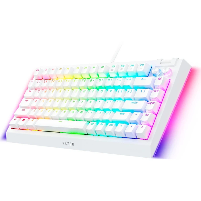 Gaming Πληκτρολόγιο Ενσύρματο Razer BLACKWIDOW V4 75% White - Mechanical RGB Gaming - Hot-Swappable - Orange Tactile